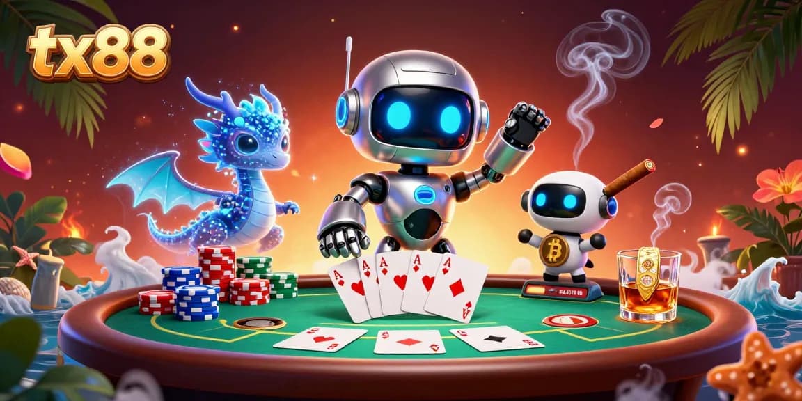 tx88 stakes rise with a vibrant poker scene featuring dynamic characters and captivating visuals