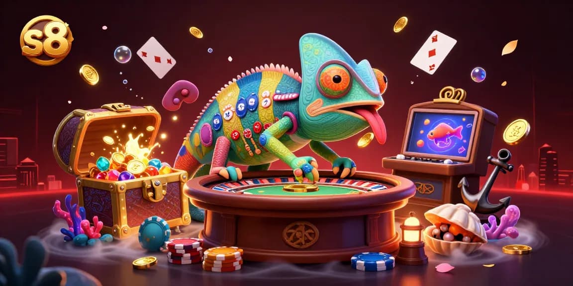Engage in thrilling action at S8, where colorful characters and casino games collide.