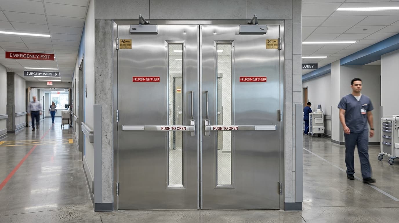 Heavy-Duty Stainless Steel Swing Door for Industrial and Warehouse Use
