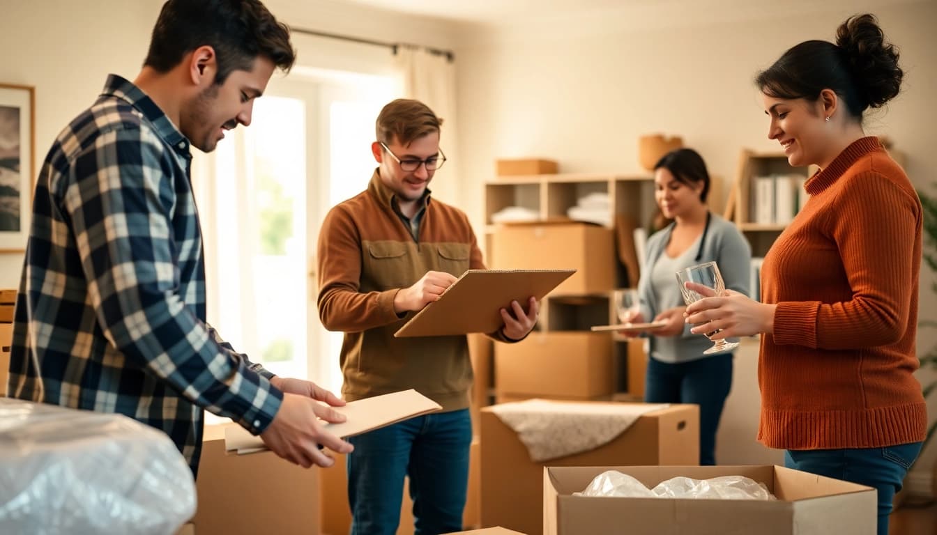 Professional Packing Services team carefully packing home items with care and expertise.