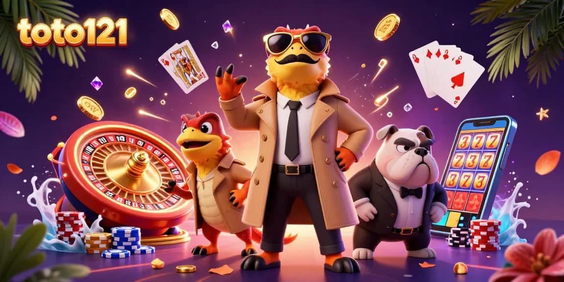 Engage with the vibrant scene of raptors in a trench coat entering a VIP lounge at toto121, encountering a bulldog bouncer.