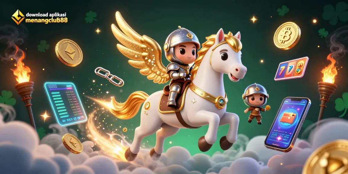 Experience adventure with the dynamic scene showcasing Bitcoin and Ethereum, as you download aplikasi menangclub88 for thrilling gameplay.