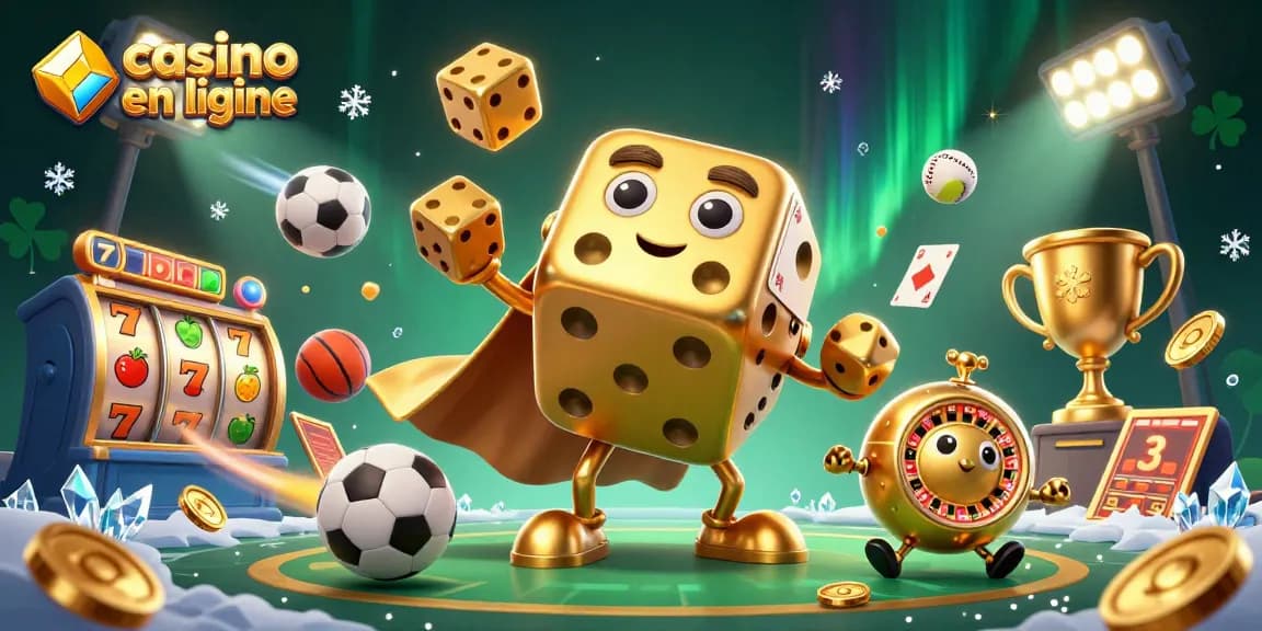 Jouer au casino en ligne avec des dés dorés et des éléments de jeux fascinants.
