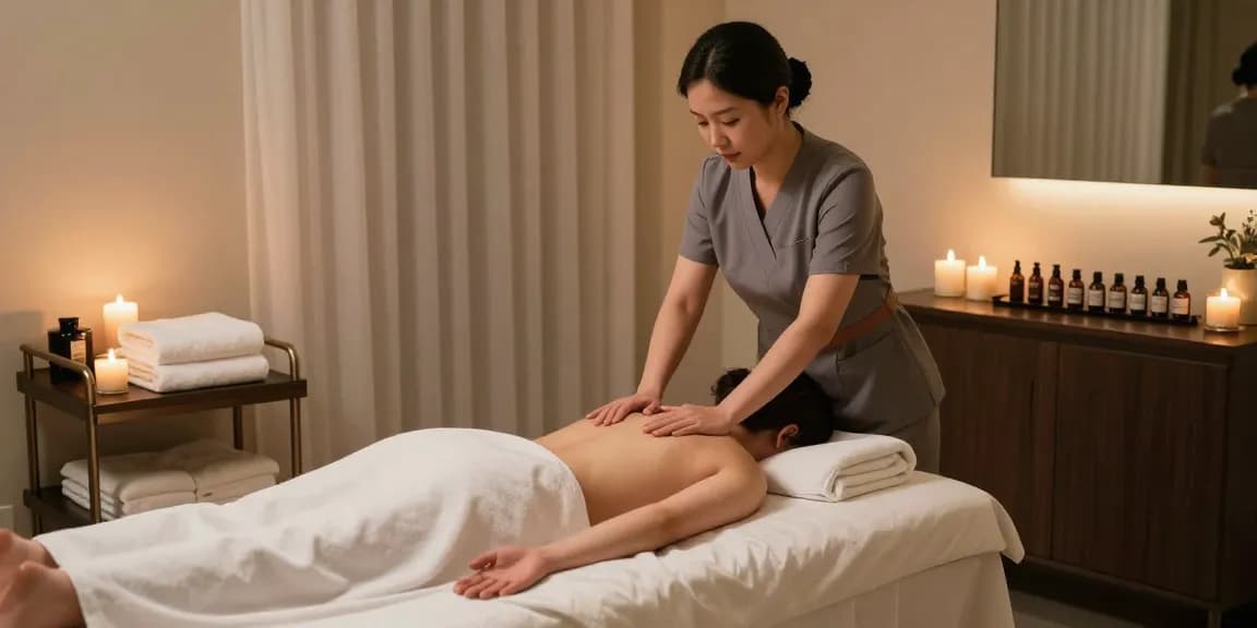 Experience a soothing 강남출장마사지 in a tranquil spa setting with aromatherapy elements.