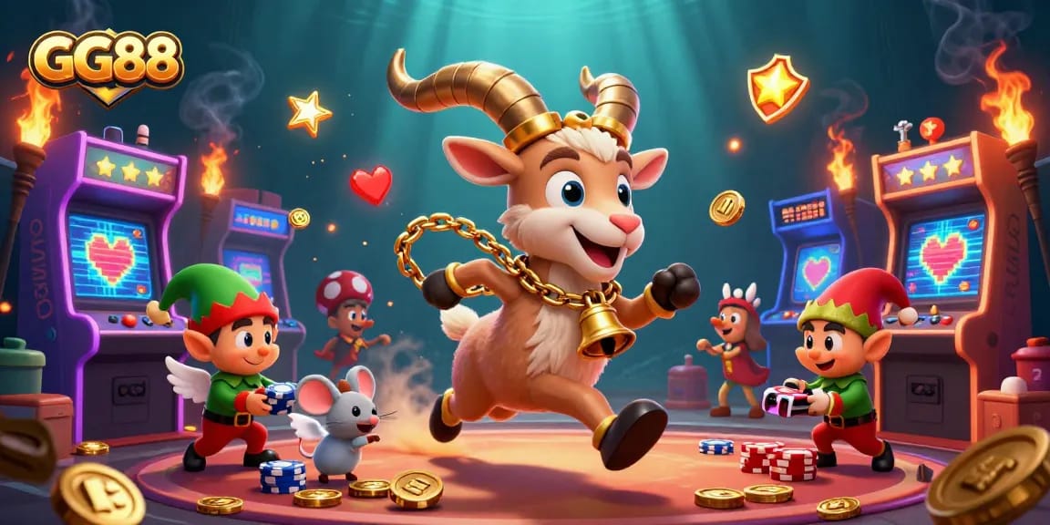 Win big at GG88 with dynamic characters and vibrant casino elements in this captivating scene.