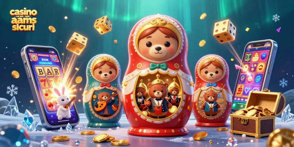 Unisci le forze dei casino non AAMS sicuri con un'illustrazione tridimensionale vivace e attraente.