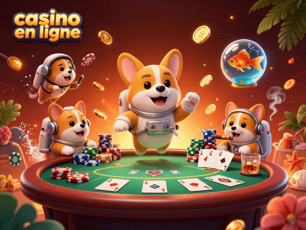 Profitez des jeux passionnants dans un casino en ligne où un corgi astronaute engage des joueurs à travers un univers captivant.
