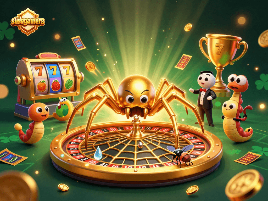 Engage in thrilling gameplay with slidegamers, featuring a casino-themed scene and interactive characters.