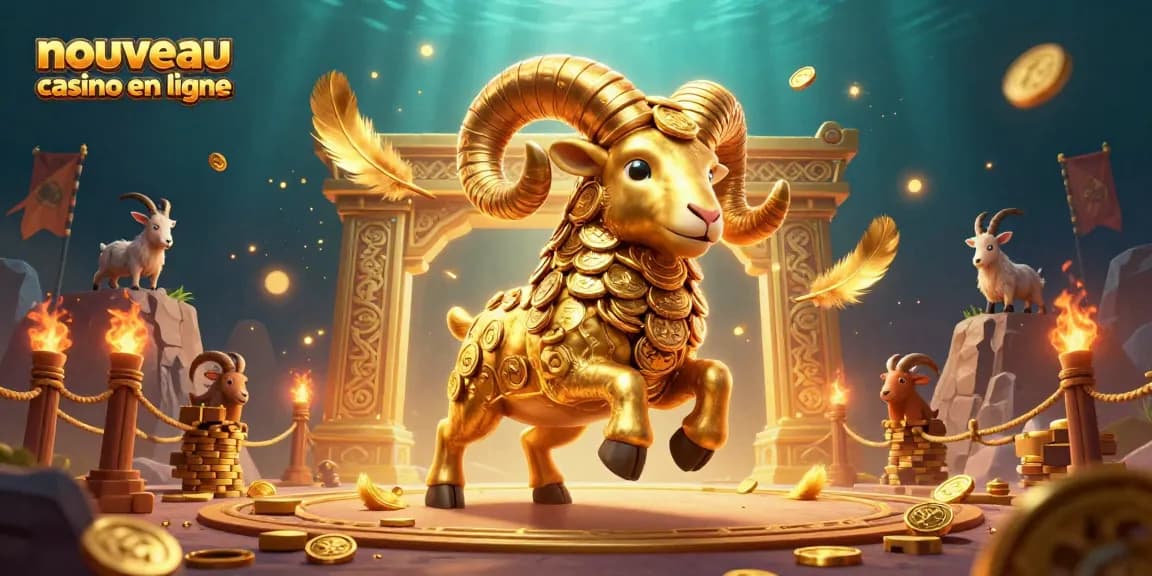Profitez de l'univers palpitant du nouveau casino en ligne avec un ram en or en pleine action.