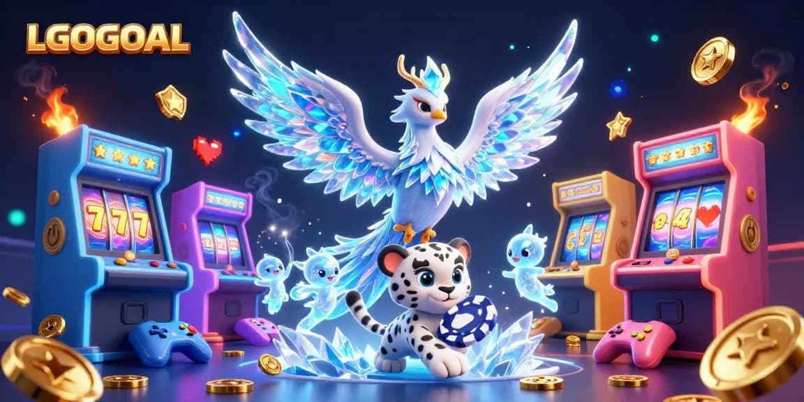 Experience thrilling wins with LGOGOAL in a vibrant 3D casino scene filled with stunning characters and elements.