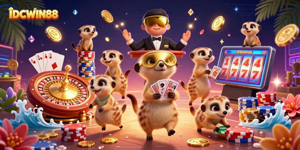 Join the excitement at IDCWIN88 where meerkats run a vibrant casino filled with winning slots and games.