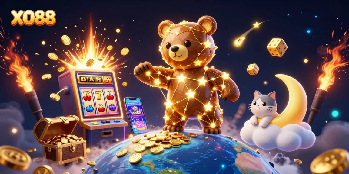 Experience the thrill of winning with XO88's colorful slots and exciting casino elements.