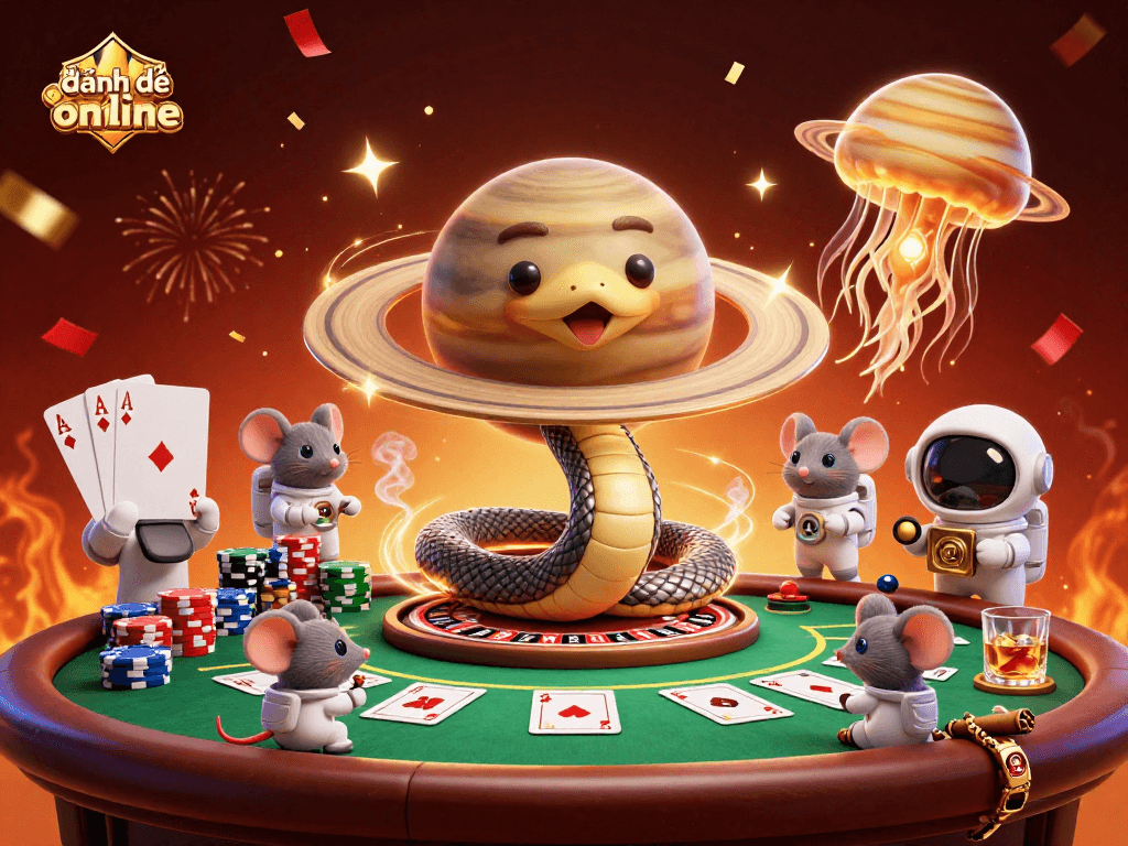 Experience thrilling đánh đề online action with animated gambling characters in a colorful 3D scene.