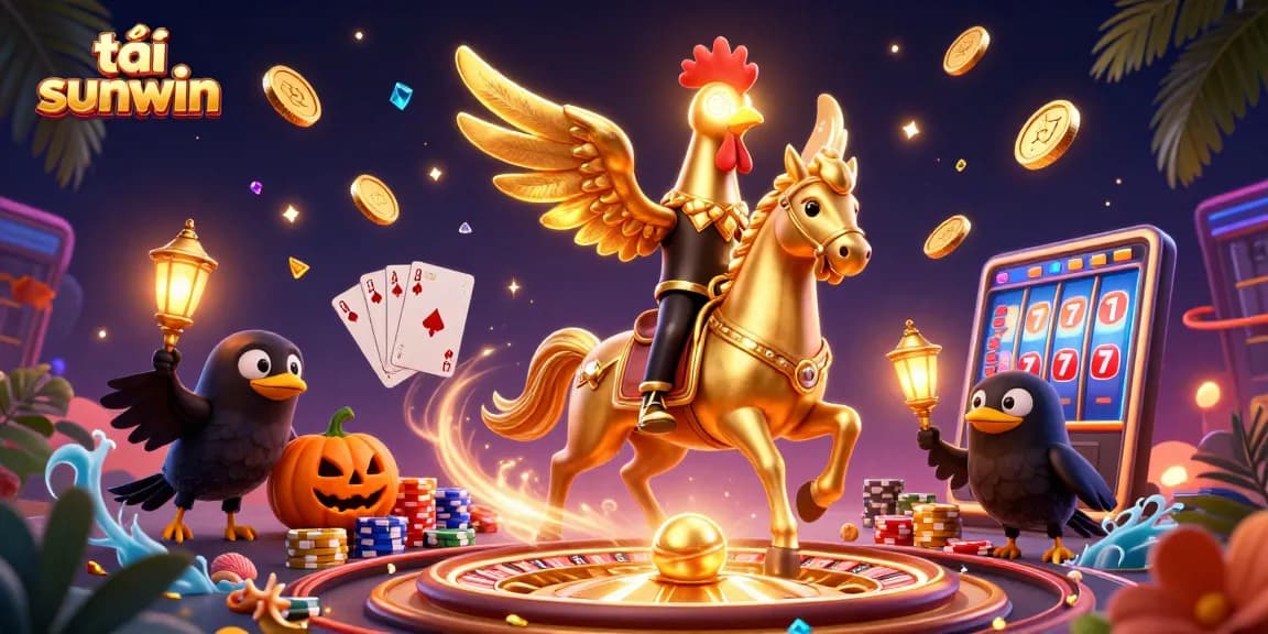 Experience thrilling gameplay while tải sunwin in a vibrant casino atmosphere filled with golden elements.