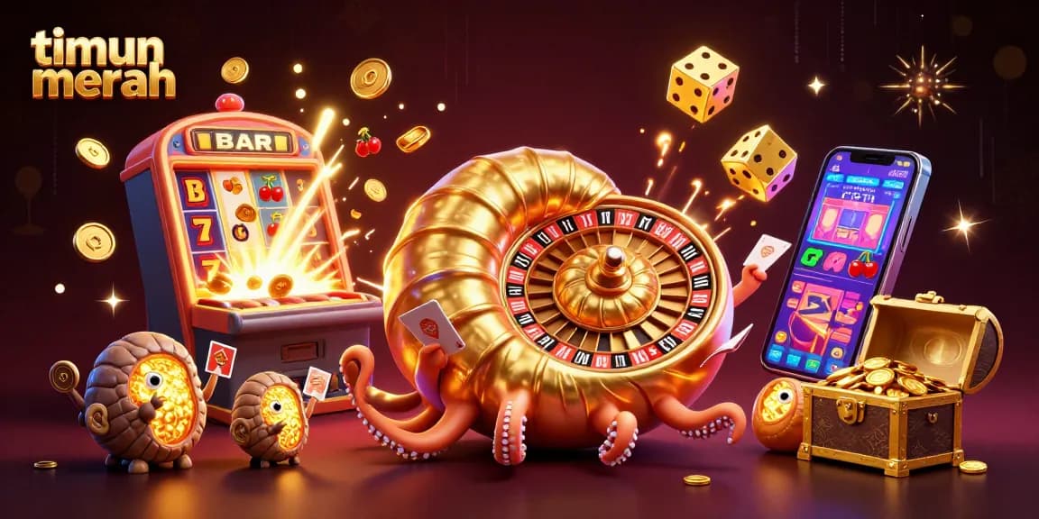 Rasakan keseruan timun merah dengan permainan slot serta kartu dalam ilustrasi kasino menarik.