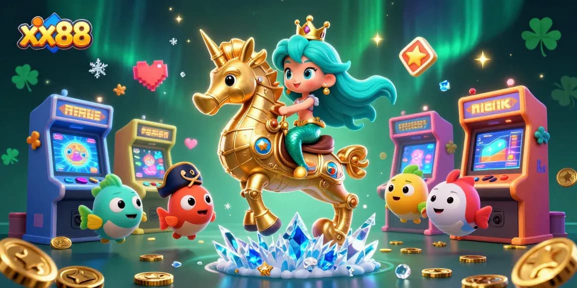 Win at xx88 with an enchanting mermaid princess and vibrant casino gaming elements