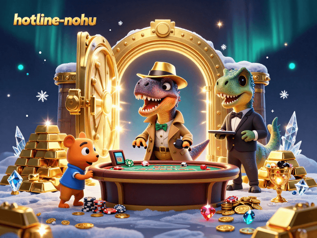 Experience high-stakes action with hotline-nohu as a velociraptor card counter blends into the casino chaos.