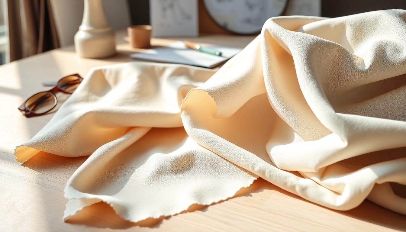Explore wat is percale katoen, featuring close-up fabric swatches to highlight its texture and quality.