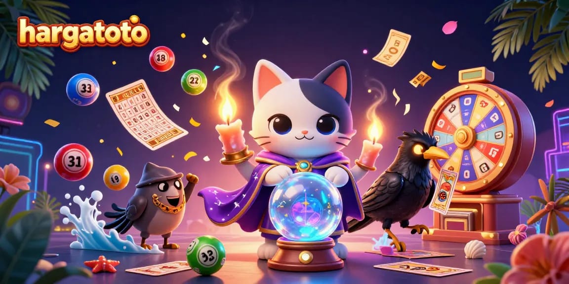 Experience the enchanting world of hargatoto with vibrant lottery balls and dynamic casino elements.