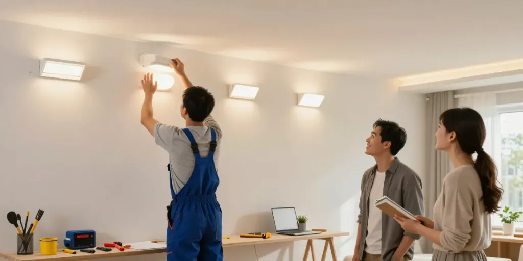 Aplica LED senzor de mișcare montată de un profesionist local, oferind servicii de calitate în comunitate.