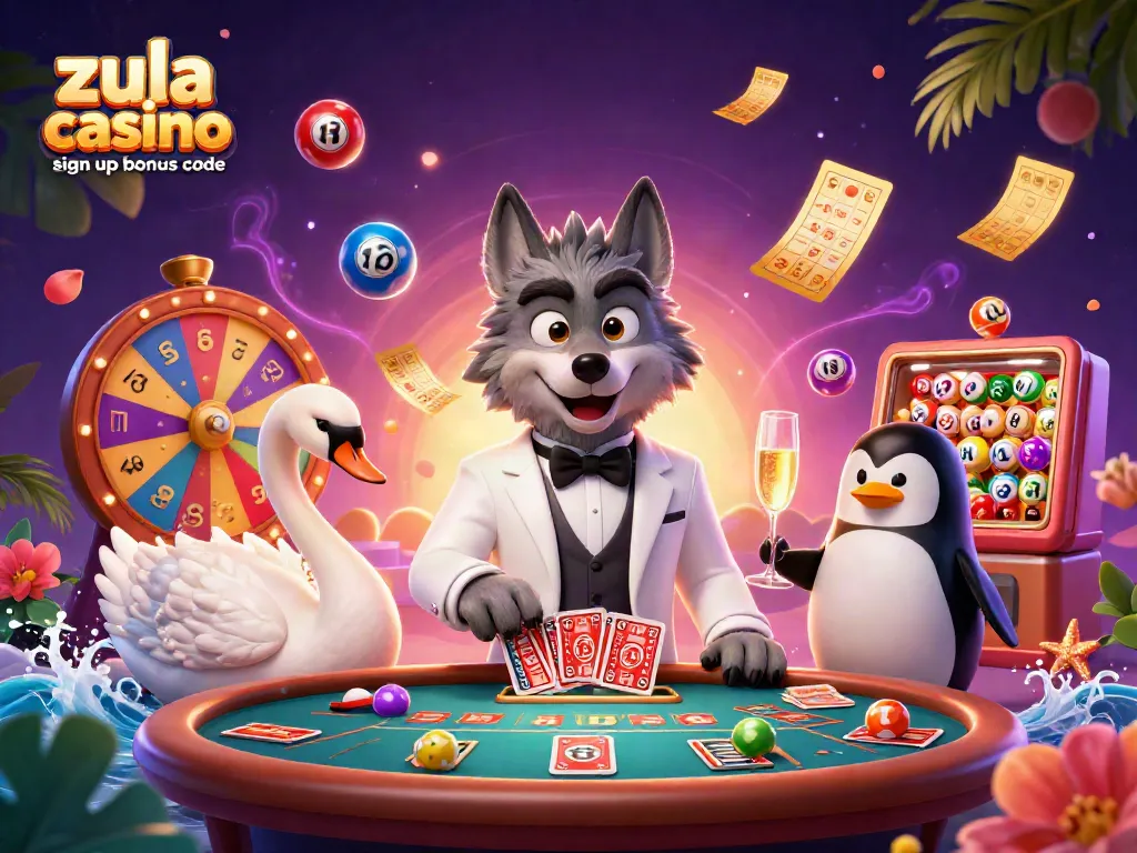 Zula casino sign up bonus code: Enjoy vibrant casino action with cartoon characters and dynamic game elements.