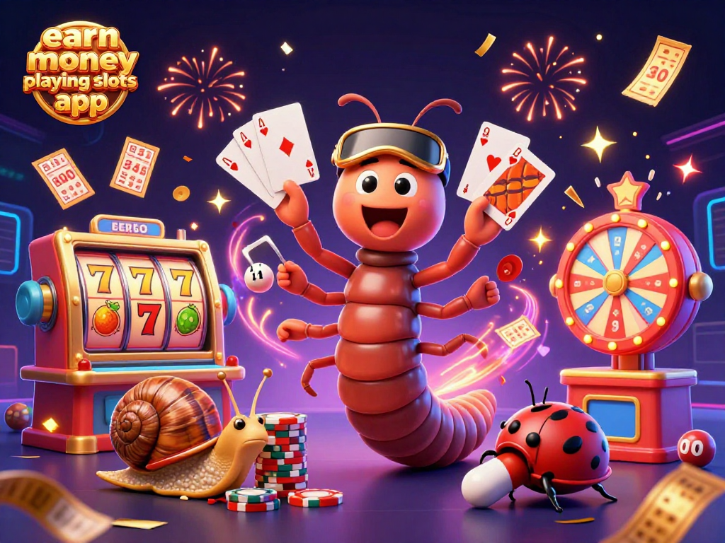 Experience the thrill of earning money playing slots app with engaging characters and vibrant game elements.