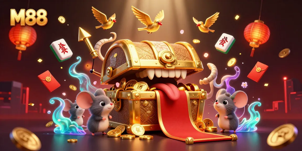 M88 offers thrilling betting opportunities in an engaging casino atmosphere filled with colorful characters and dynamic elements.