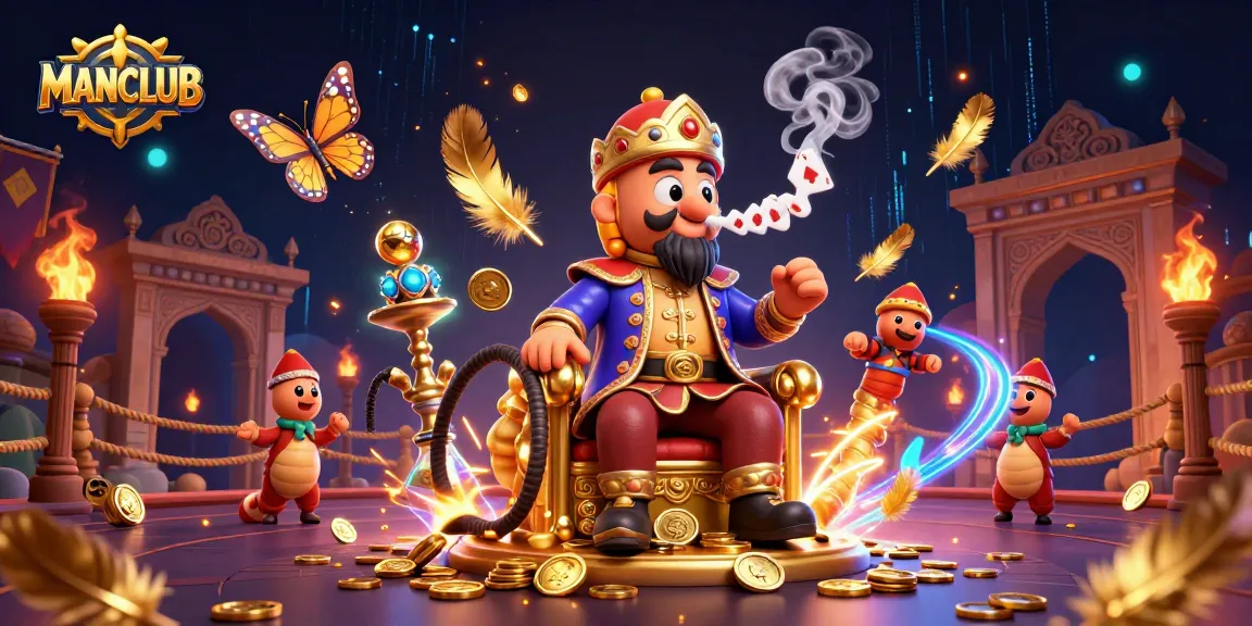 Engage with MANCLUB's vibrant 3D illustration showcasing the thrill of casino games in an imaginative setting.