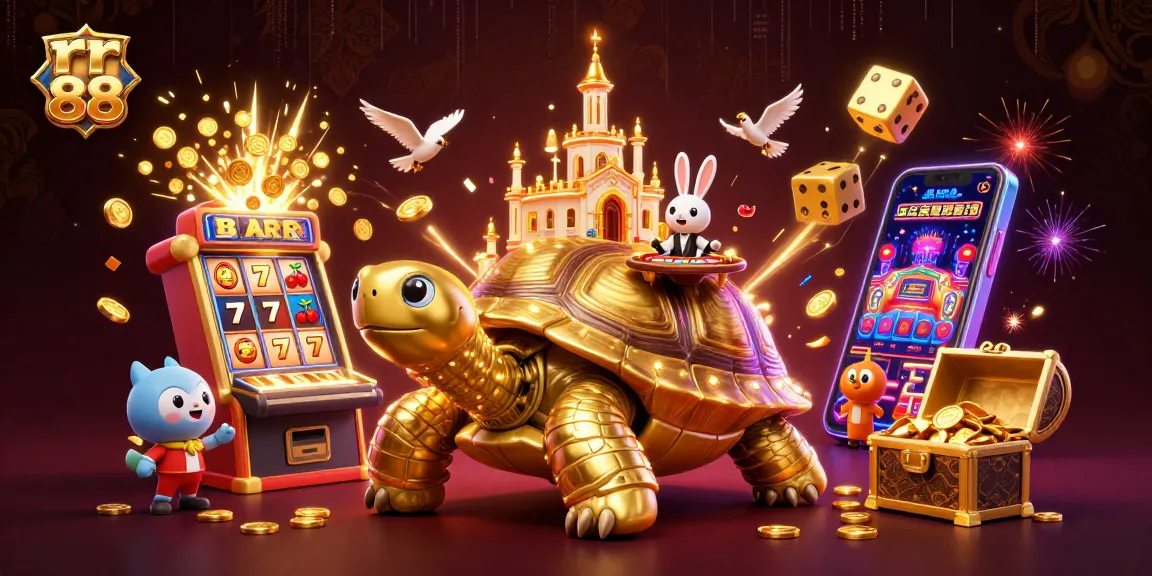 Experience the excitement of rr 88 with a vibrant illustration of a bustling casino scene.