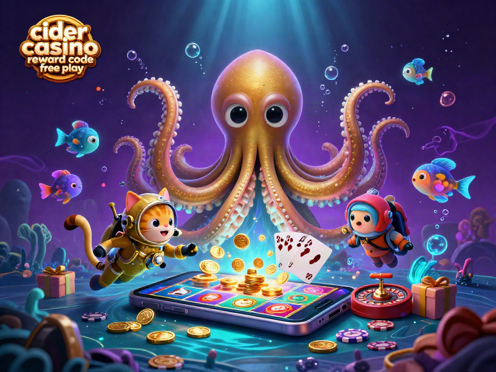 Experience the excitement of the cider casino reward code free play, with vibrant characters and dynamic casino elements.