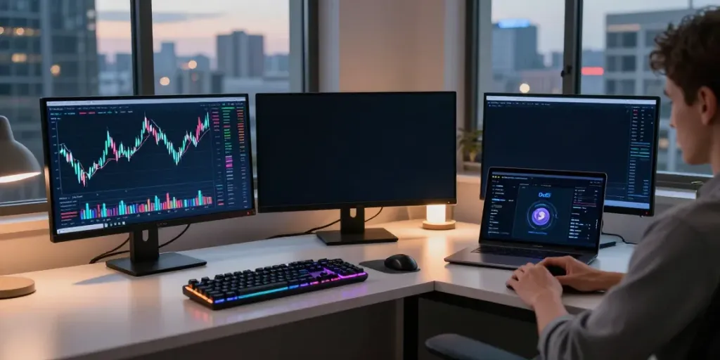 Real-time 美股API trading workspace showcasing cryptocurrency monitoring and analytics tools.
