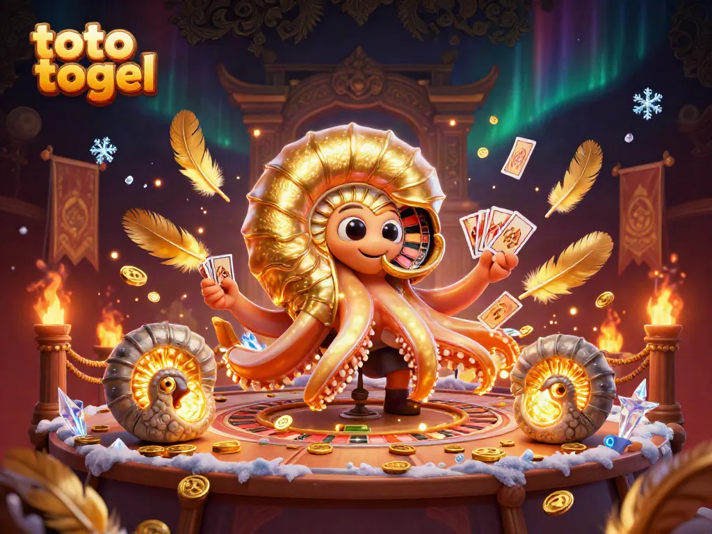 Experience the excitement of toto togel with a vibrant 3D illustration of casino elements and characters.