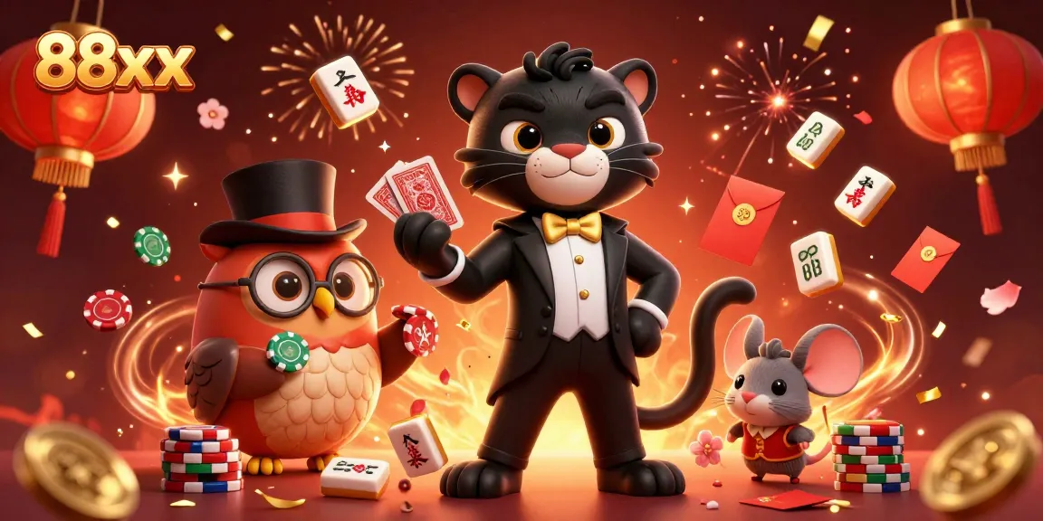 Engage in exciting gameplay at 88xx with the stylish panther dealer and lucky symbols.