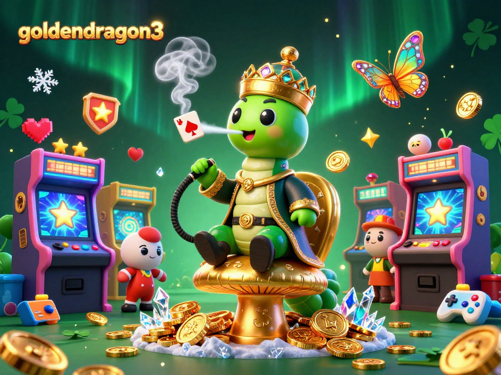 Experience the vibrant game world of goldendragon3 with colorful characters and sparkling elements.