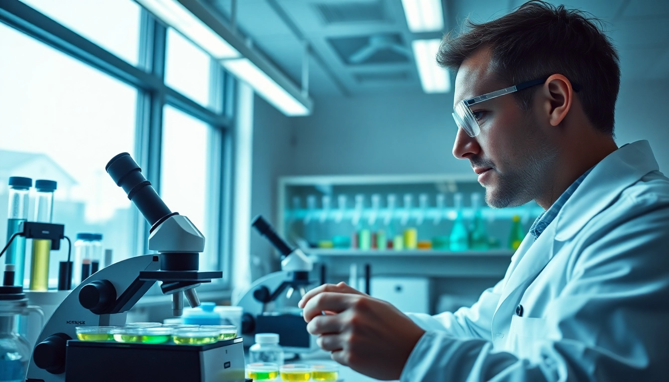 Analyze peptide samples showcasing hydro research in a modern laboratory environment.