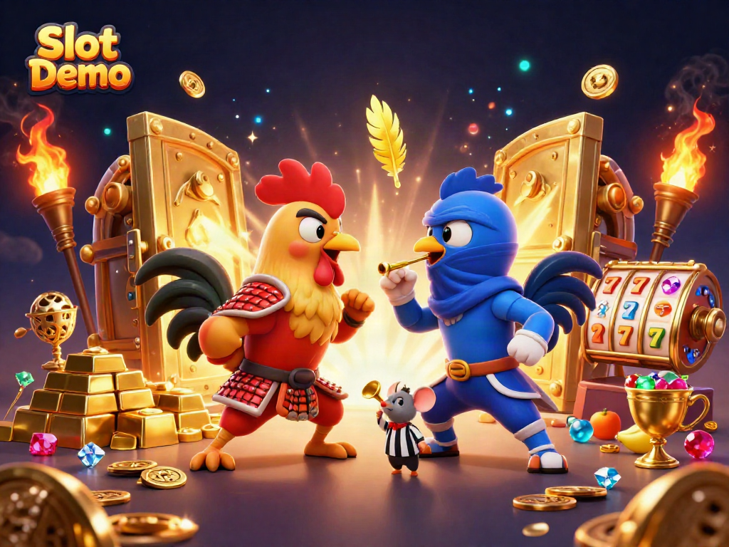 Engage with an exciting Slot Demo featuring dynamic cartoon characters and golden treasures.
