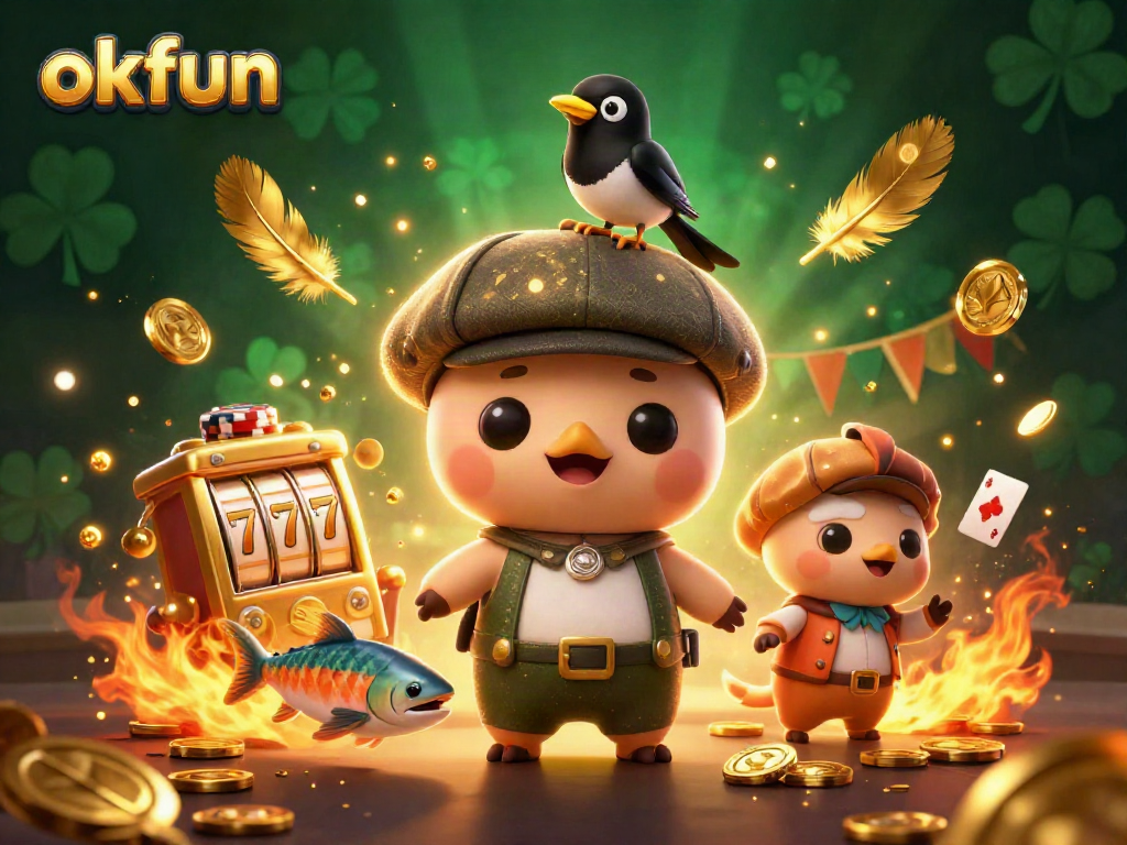 Spin the reels with okfun's enchanting casino scene featuring Nessie and friends.