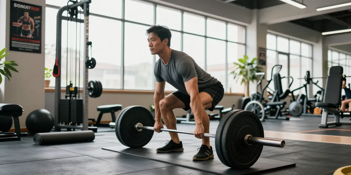 Dynamic fitness workout scene highlighting the Somatrop Steroid Shop's athlete enhancement.