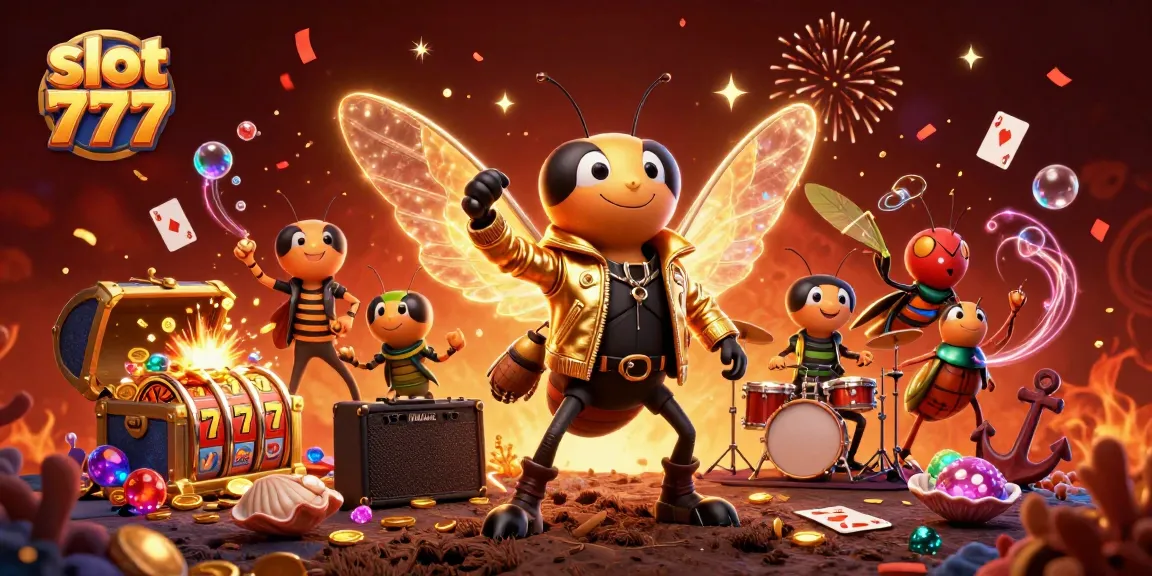 Join the excitement of slot 777 with this vibrant 3D illustration showcasing thrilling casino elements.
