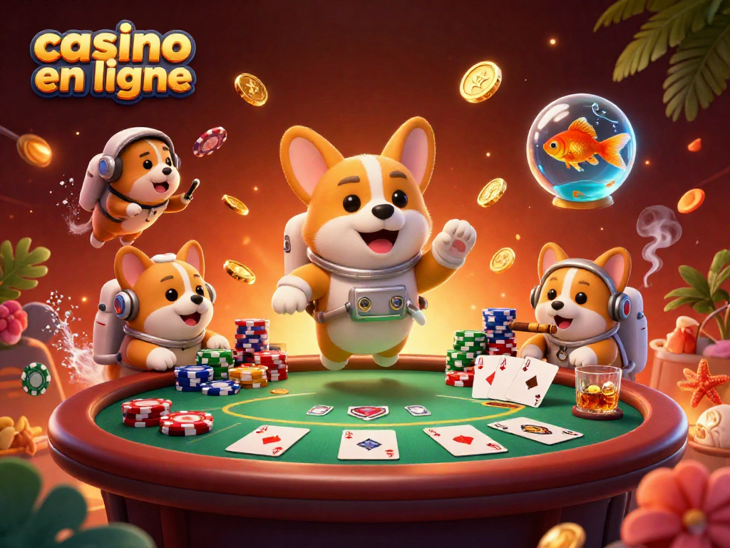 Profitez des jeux passionnants dans un casino en ligne où un corgi astronaute engage des joueurs à travers un univers captivant.