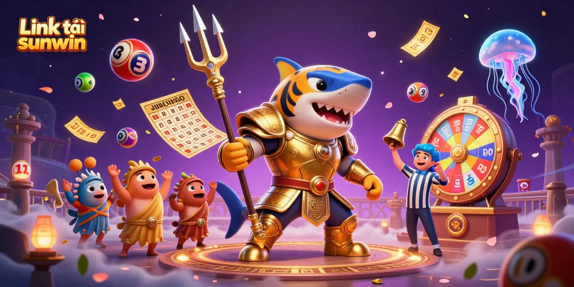 Play exciting lottery games with Link tải sunwin, showcasing vibrant balls and engaging characters in action.
