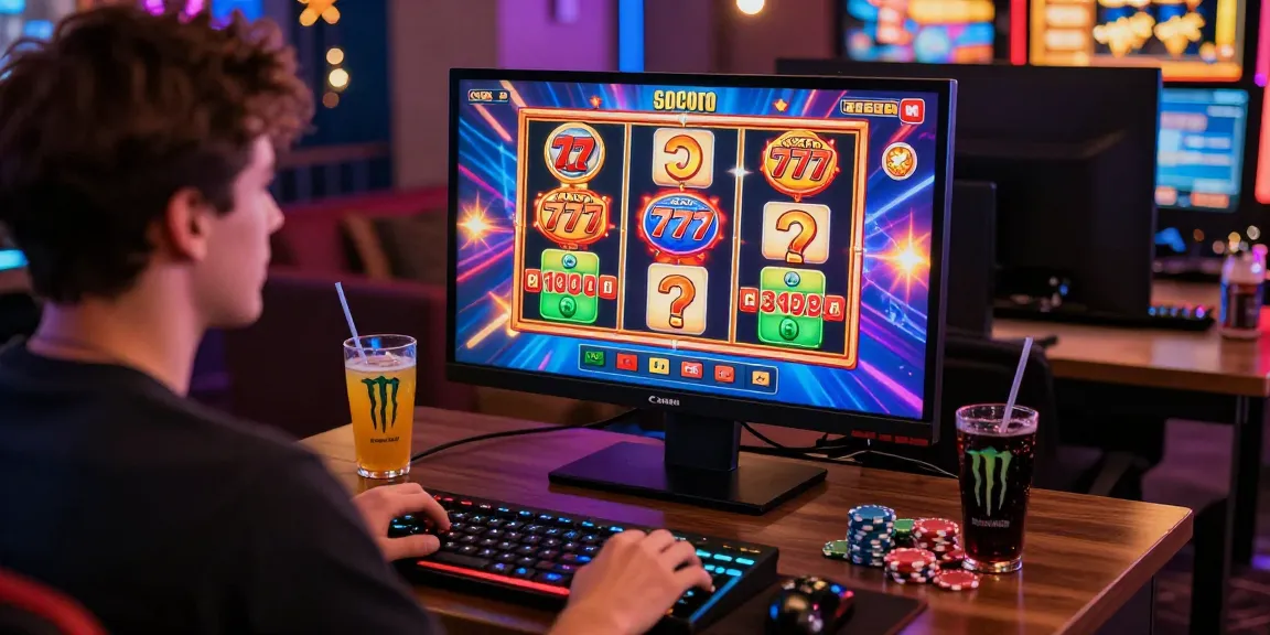 Player enjoying a vibrant online casino experience with slot gacor 777 games, colorful graphics, and digital rewards