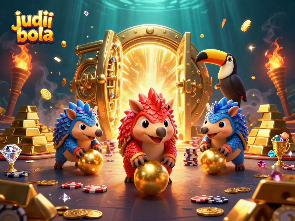 Menangkan judi bola dengan pangolin berarmor yang bersaing menggelindingkan bola emas.