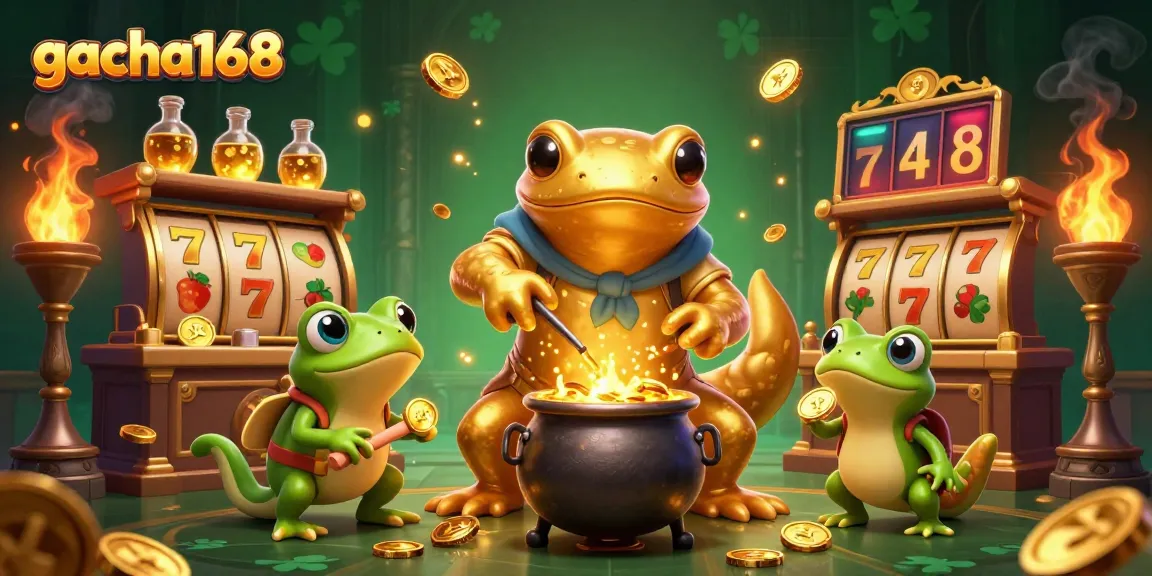 Experience a thrilling gacha168 gaming scene with dynamic characters and vibrant casino elements.