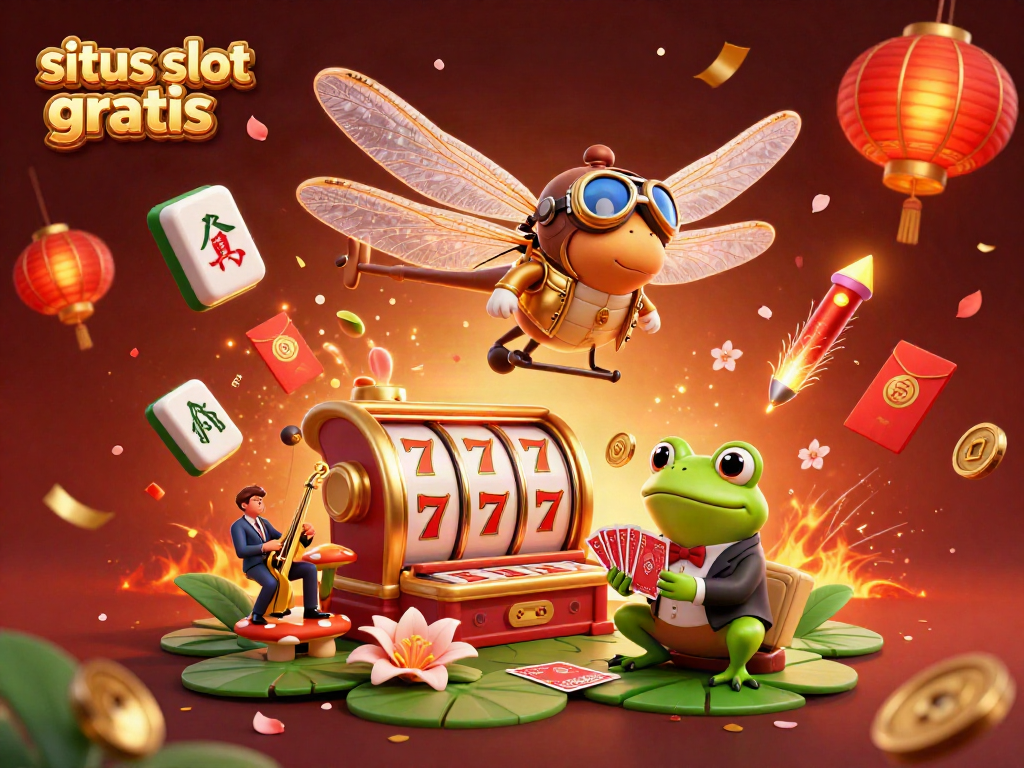 Play engaging slot games at situs slot gratis with vibrant illustrations and dynamic casino settings.