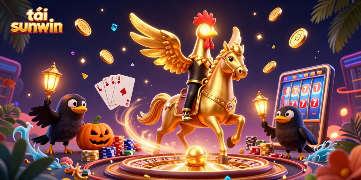 Experience thrilling gameplay while tải sunwin in a vibrant casino atmosphere filled with golden elements.