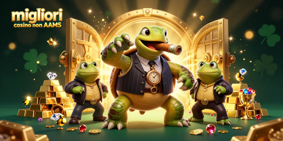 Scopri i migliori casino non AAMS in un'illustrazione 3D suggestiva con personaggi casino vibranti.