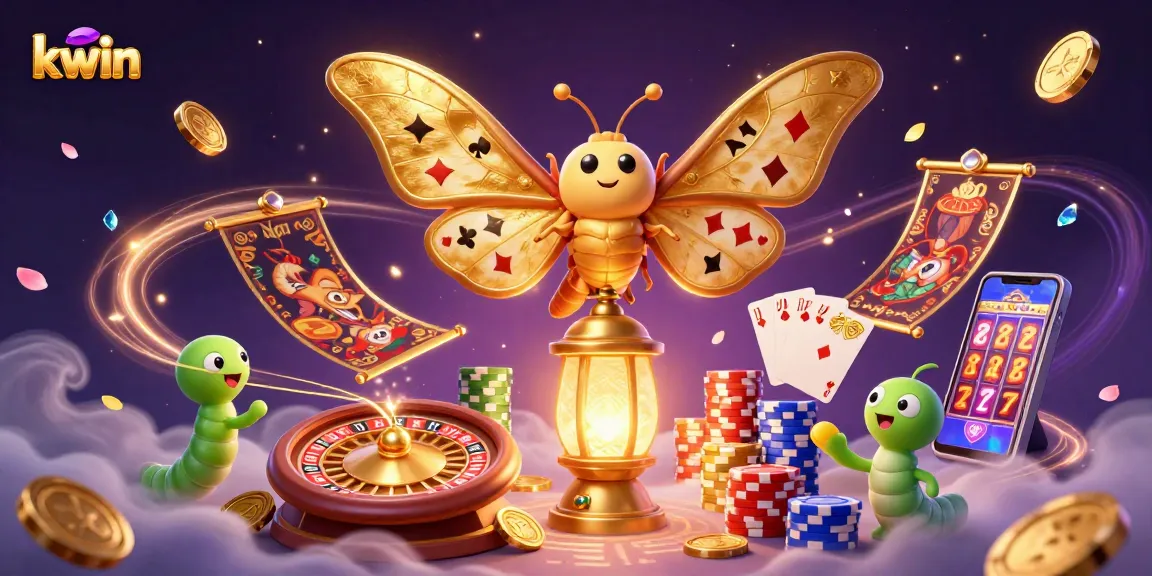 Experience excitement at kwin as luck soars with dazzling casino elements in a vibrant 3D illustration.