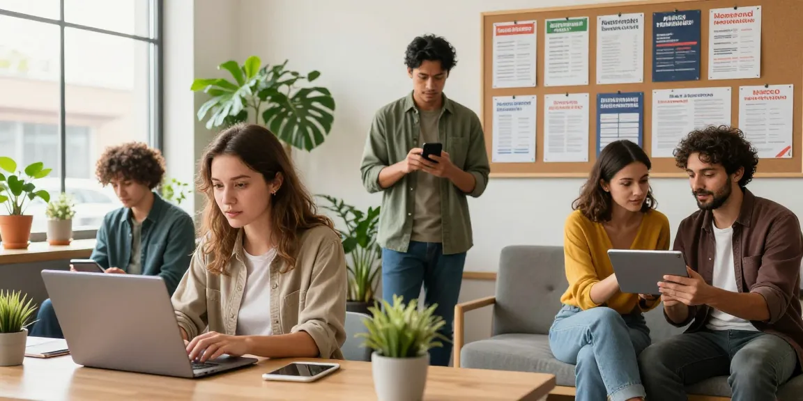 Engaging local classifieds experience with BedPersonal in a vibrant co-working space.