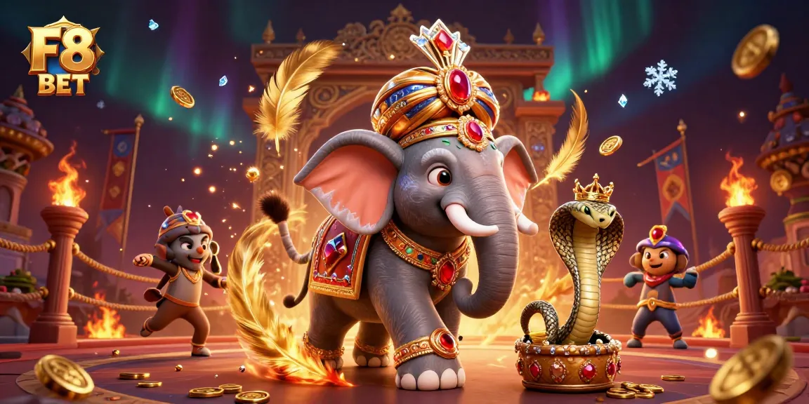 Experience thrilling gaming with F8 BET at a vibrant, enchanting casino backdrop.